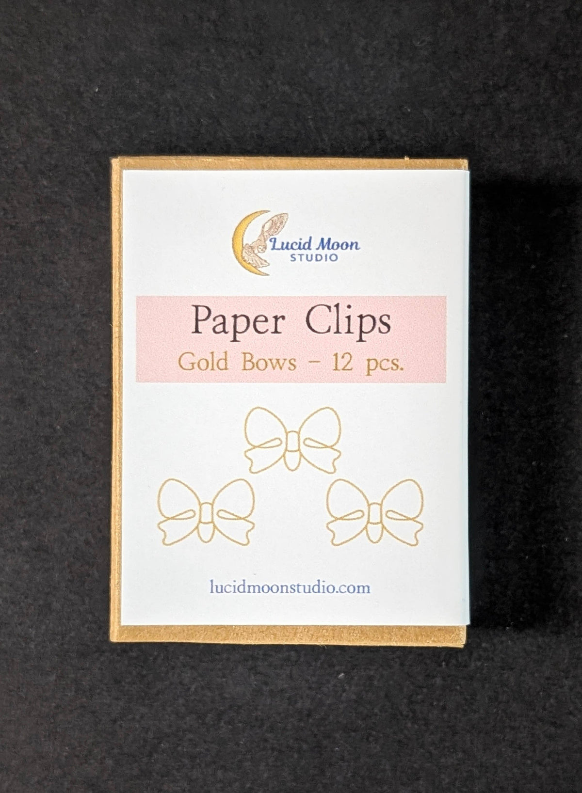 Gold Bows Boxed Paper Clips - Set of 12