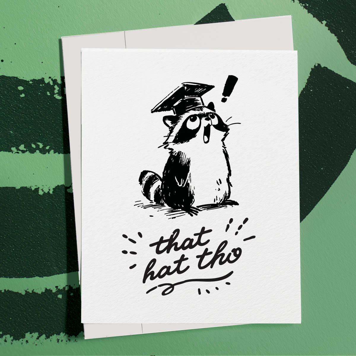 Graduating Raccoon - A2 Greeting Card