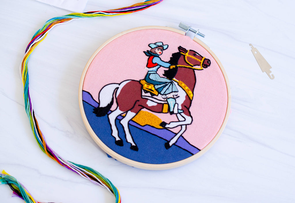 Cowgirl Premium Embroidery Kit, 6 in