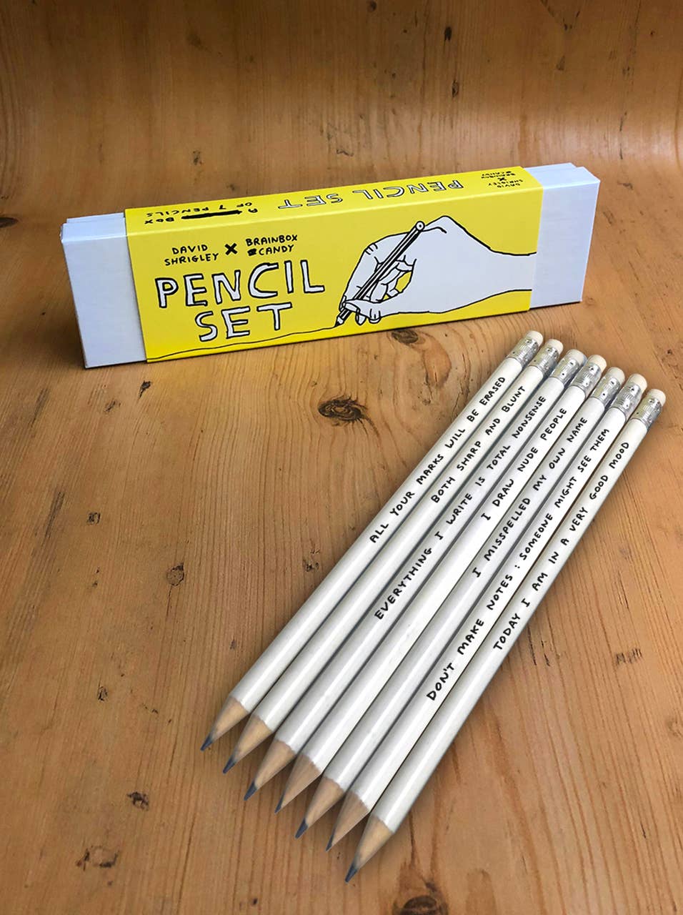 Funny Gift - David Shrigley Pencil Box - 6 Designs (Set 1)