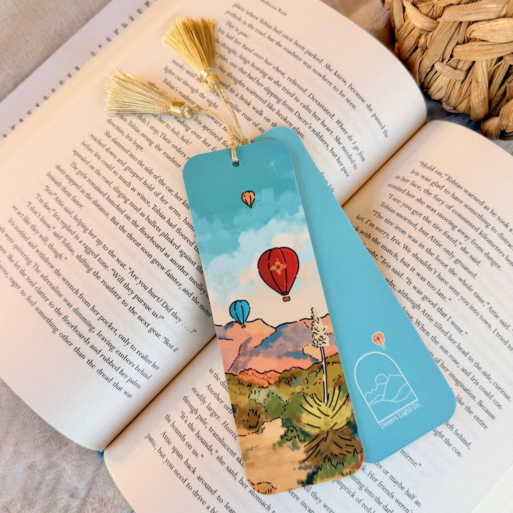 New Mexico Desert Hot Air Balloons Bookmark with Tassel