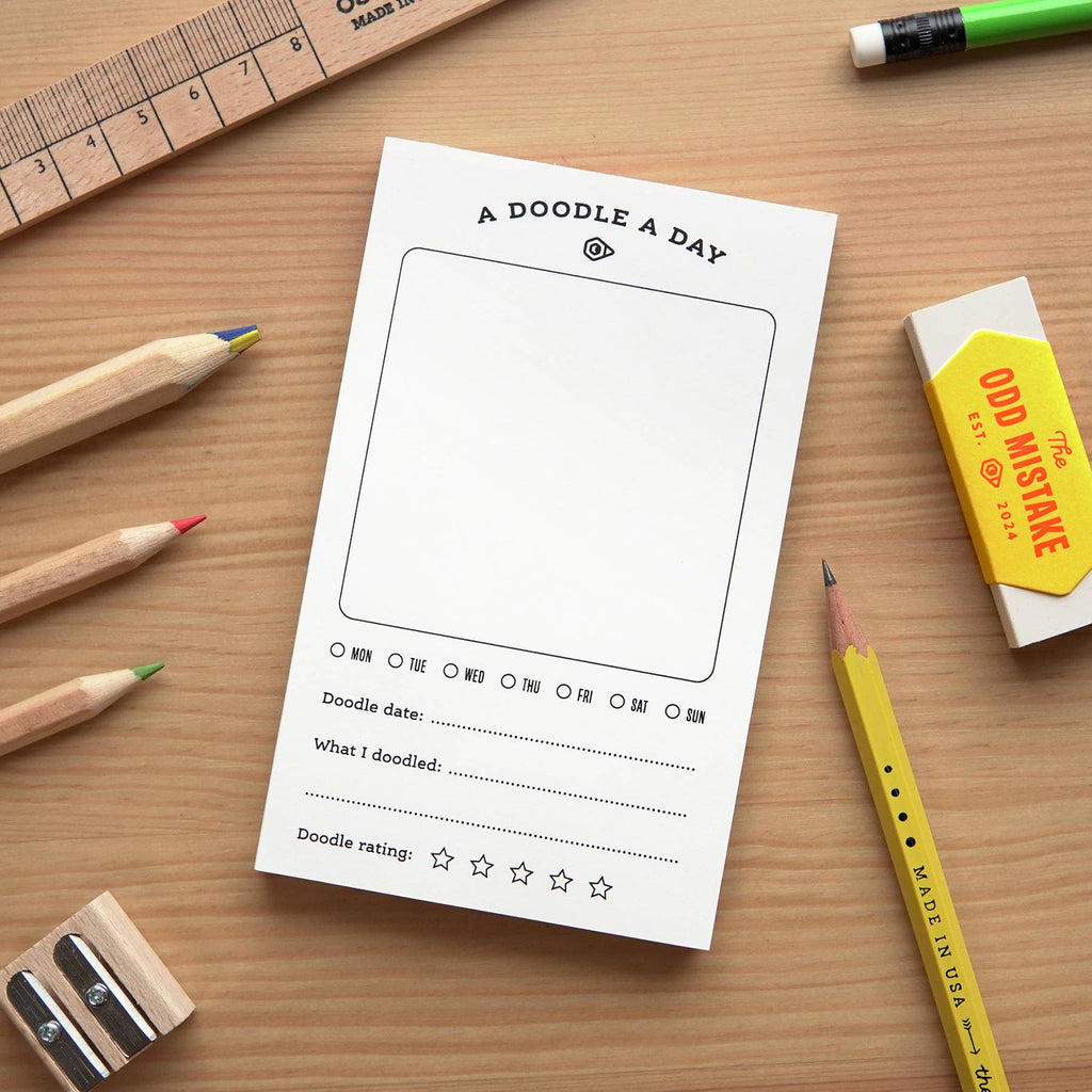 A Doodle A Day Creative Drawing Notepad - Handmade in UK