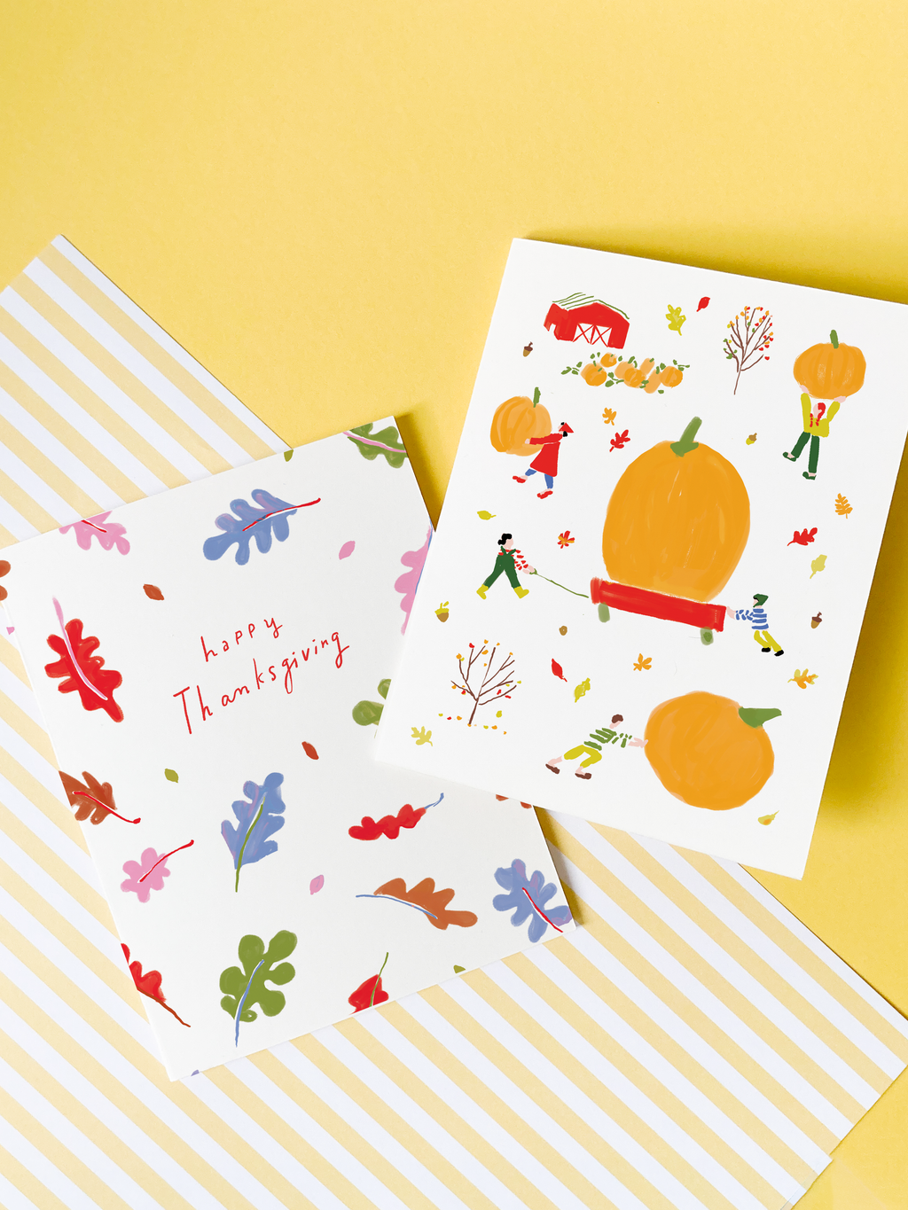 Pumpkin Wagon - Timeless Autumn Fall Greeting Card