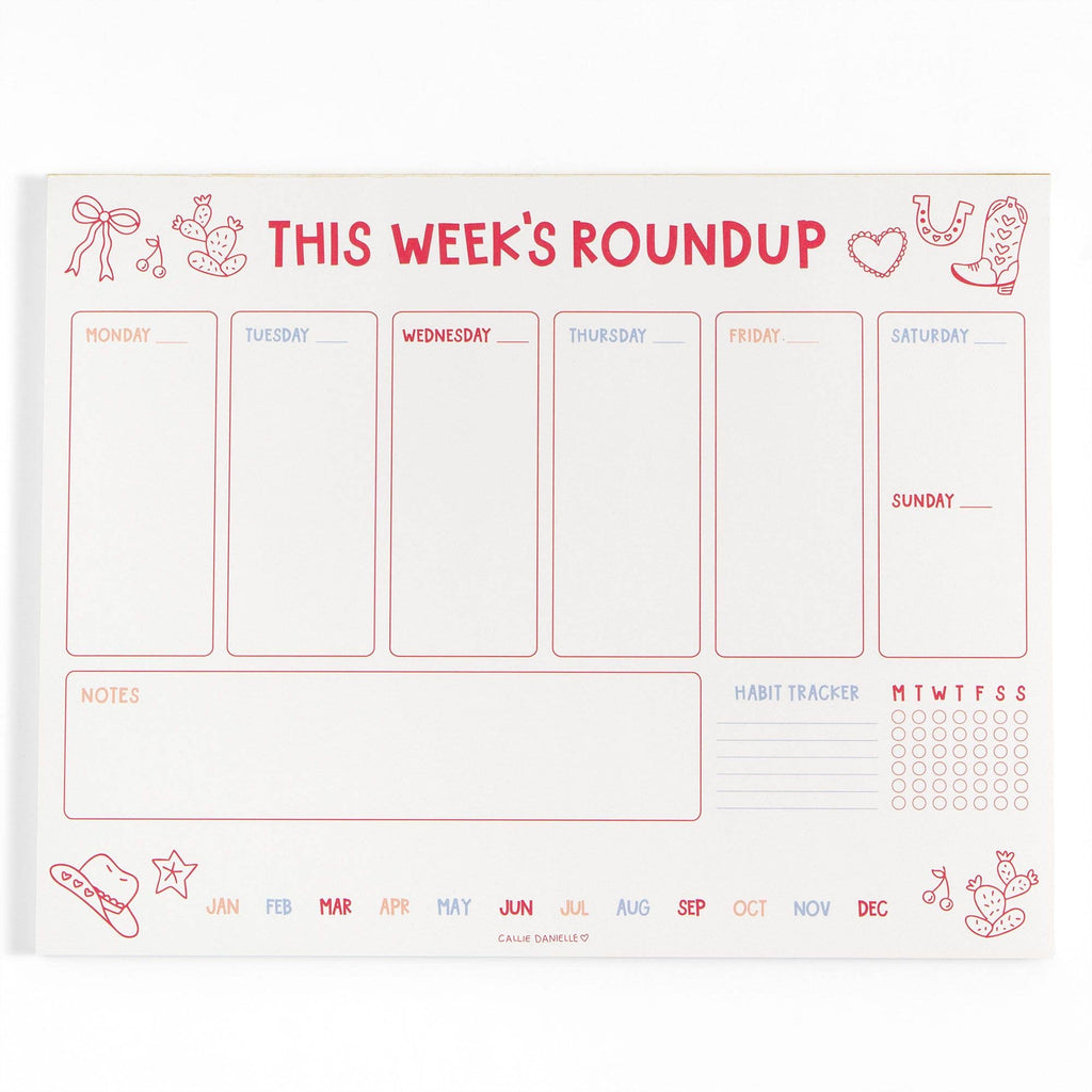 This Week's Roundup 8.5x11" Western Weekly Planner Notepad