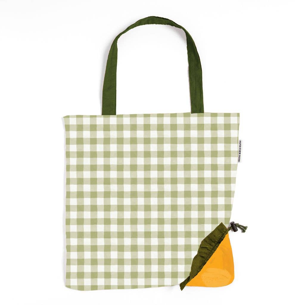 Orange Foldable Market Tote Bag
