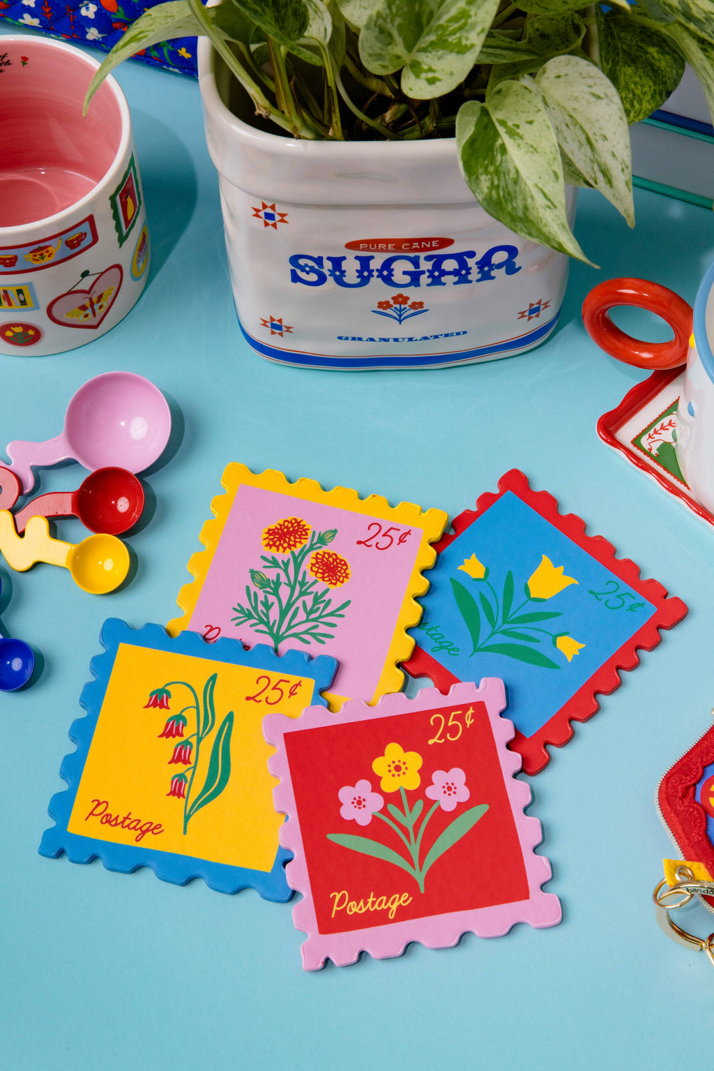 Coaster Set, Stamps