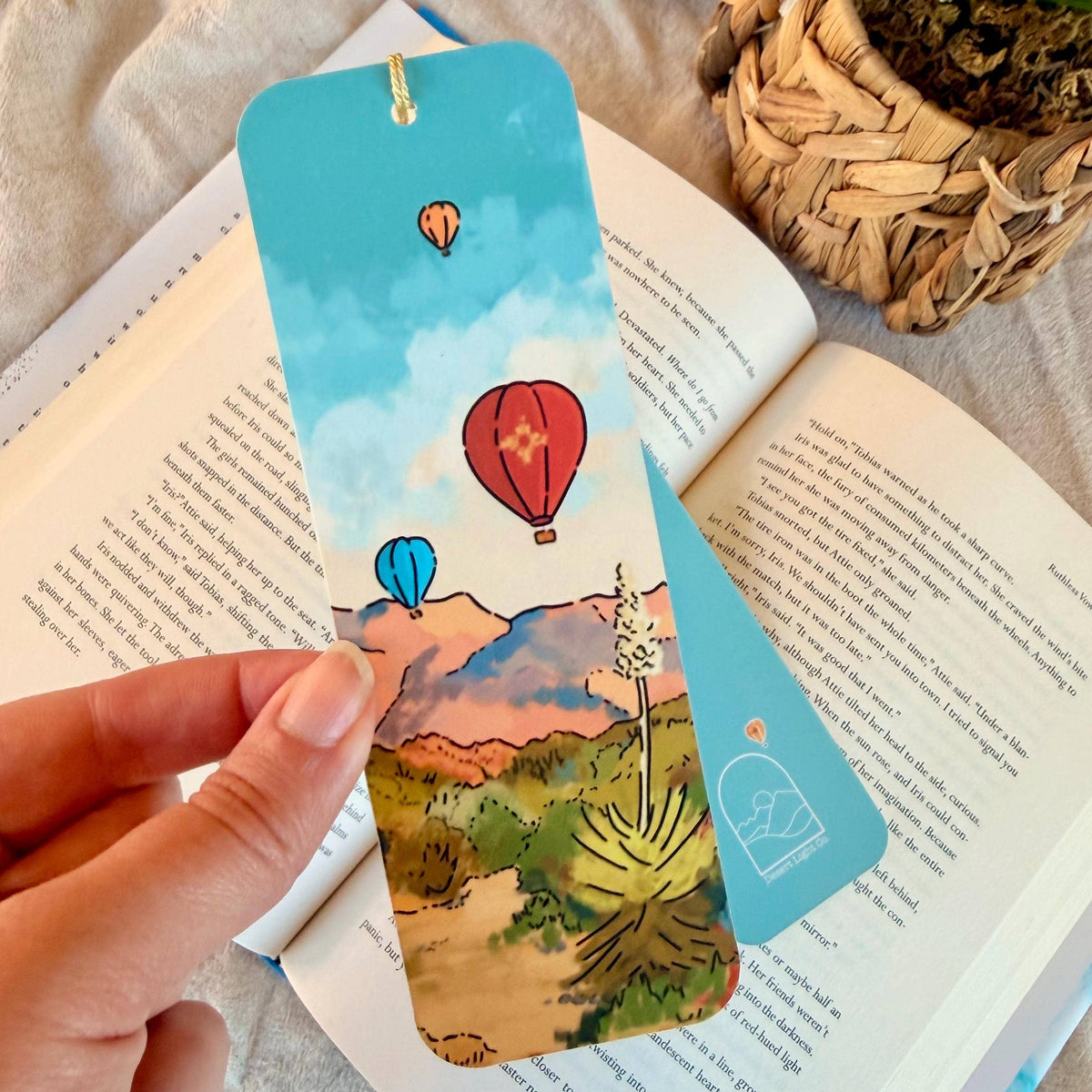 New Mexico Desert Hot Air Balloons Bookmark with Tassel