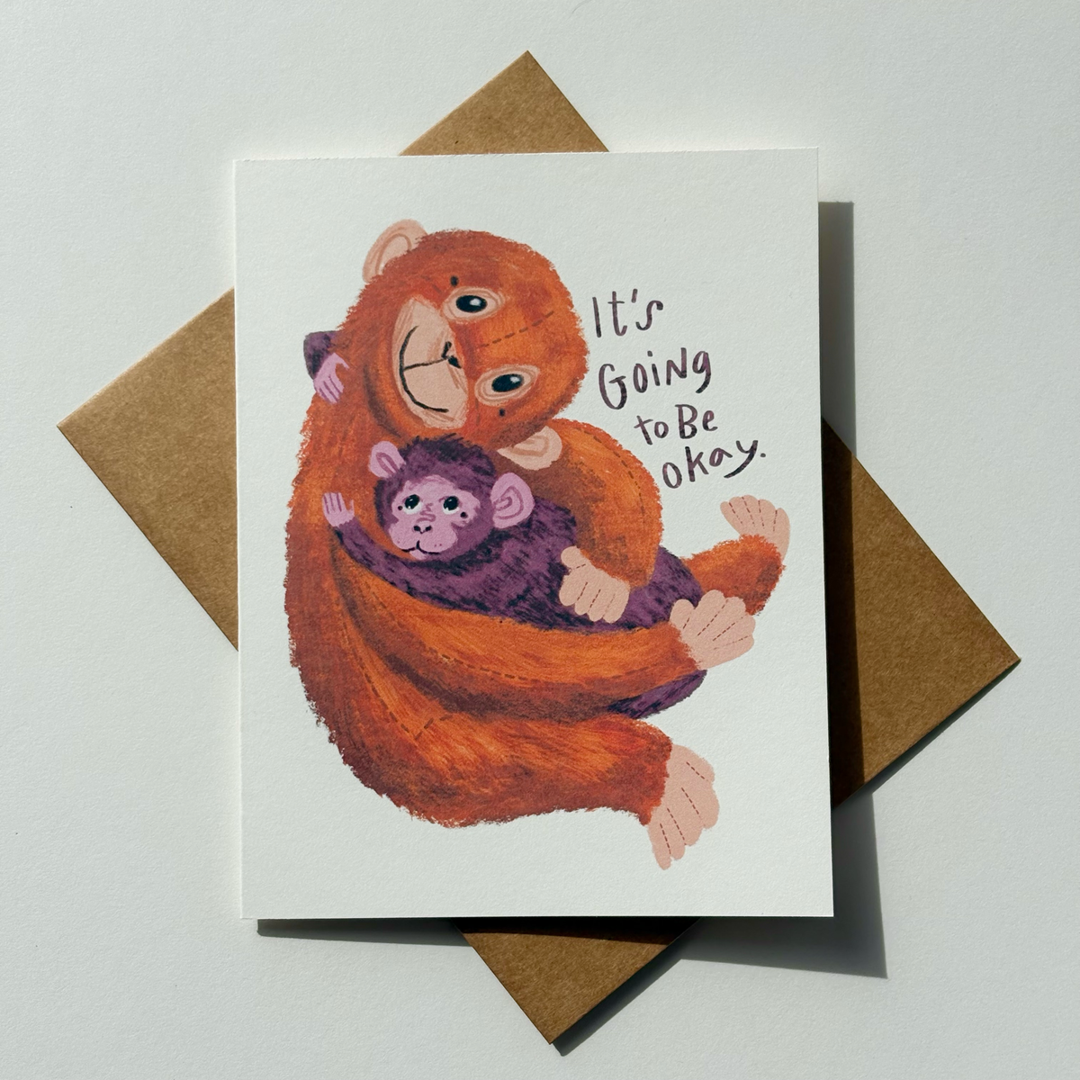 It's Going to be Okay Punch Monkey Greeting Card