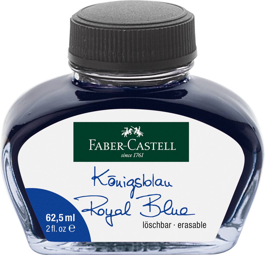 Fountain Pen Ink Bottle, 62.5ml Available in Black or Blue