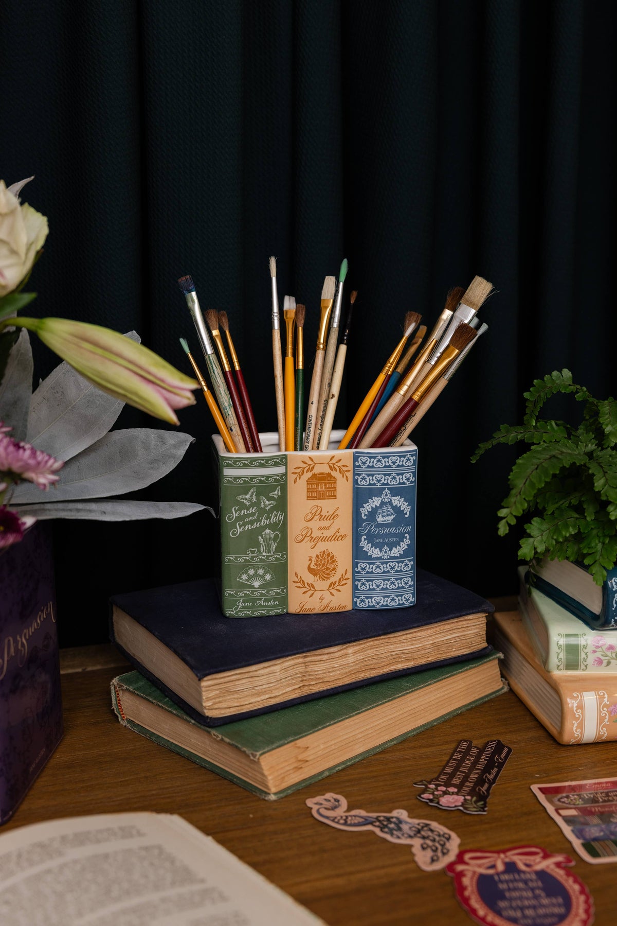 Bookstack Pencil Cup, Jane Austen Collection