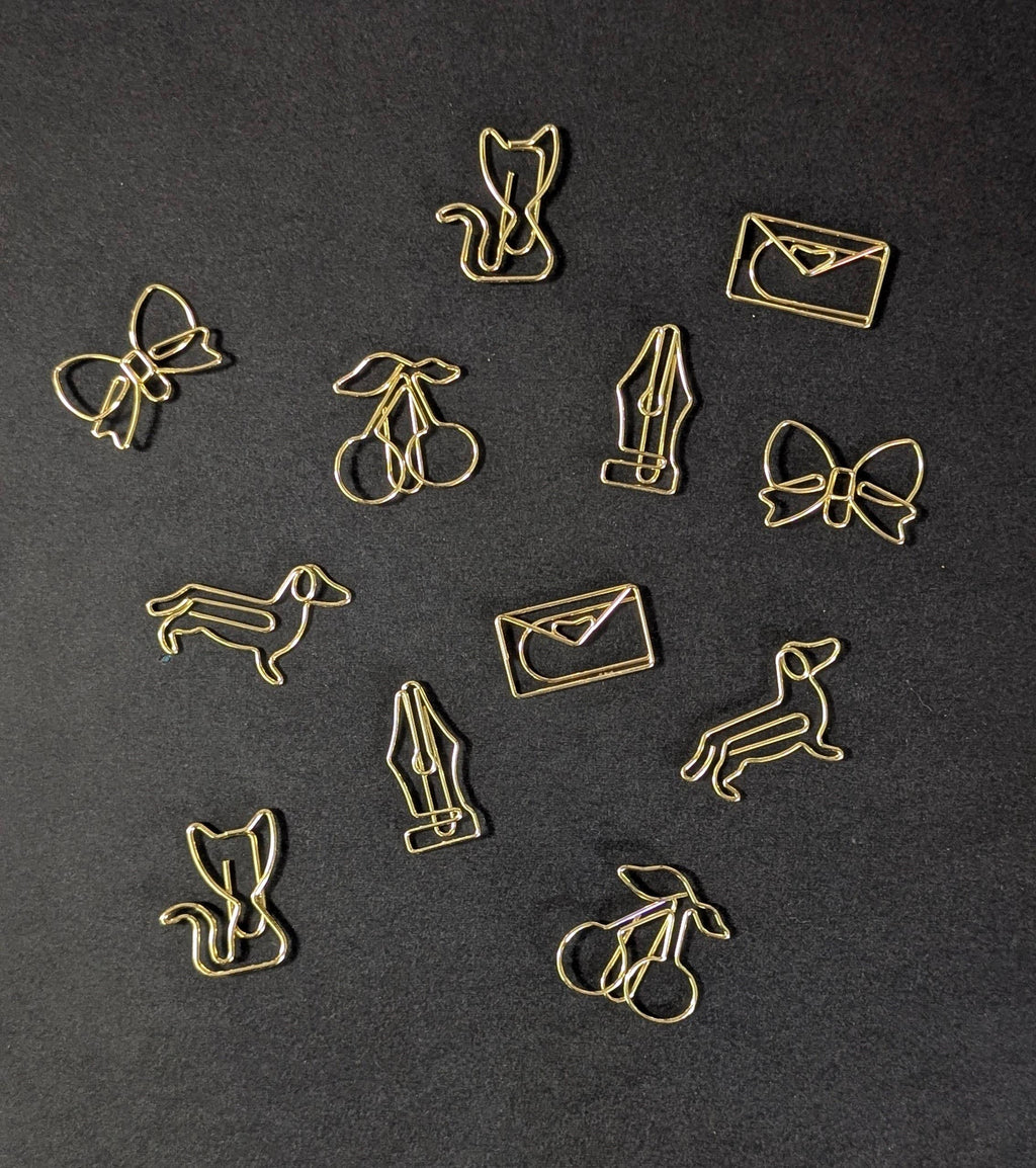 Gold Dogs Boxed Paper Clips - Set of 12