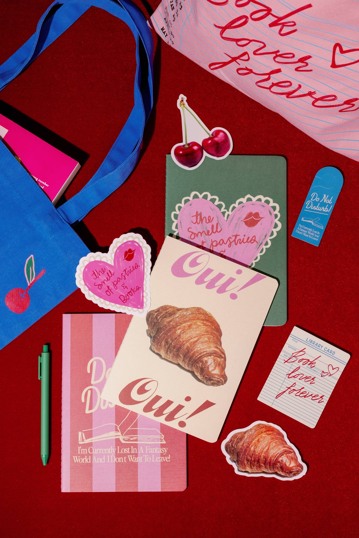 Rough Draft Notebook Set, Pastries and Books