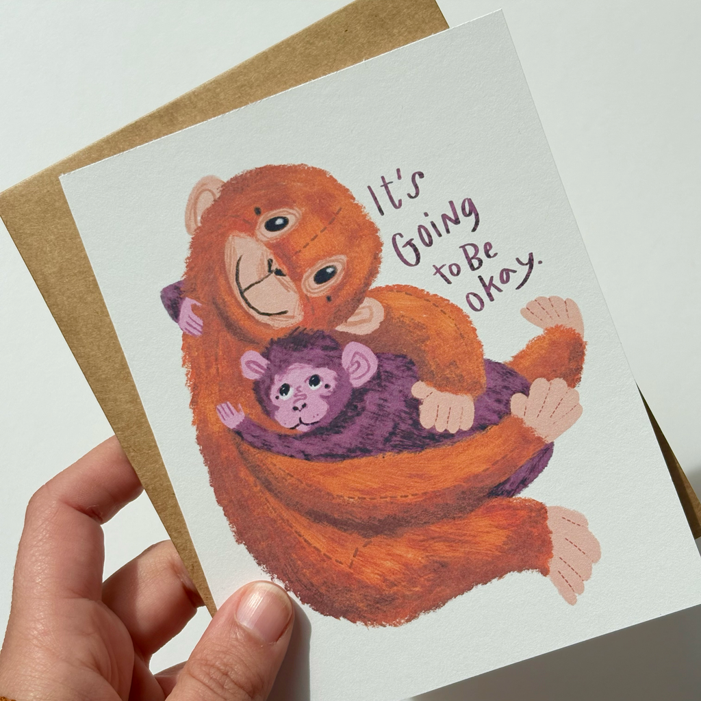 It's Going to be Okay Punch Monkey Greeting Card