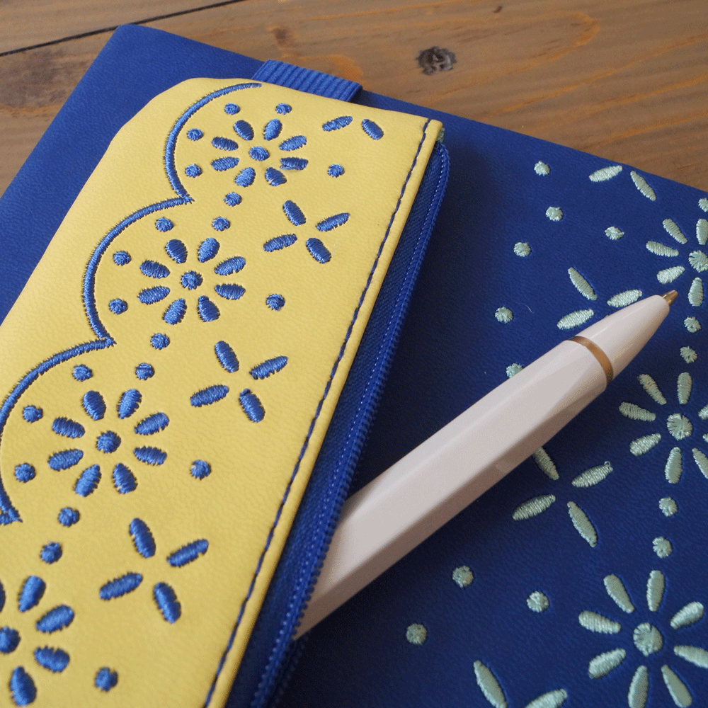 Eyelet Embroidered Notebook Pouch NBPOUCH2532