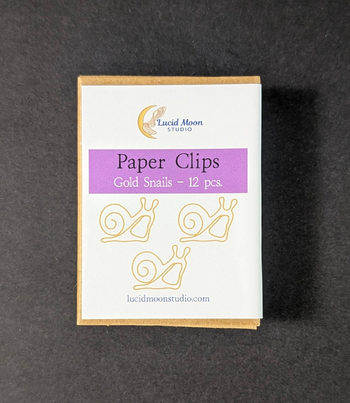 Gold Snails Boxed Paper Clips - Set of 12