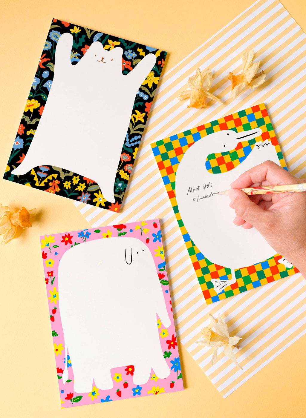 Duck Quilt Notepad – Cute Duck Retro Pattern Notepad