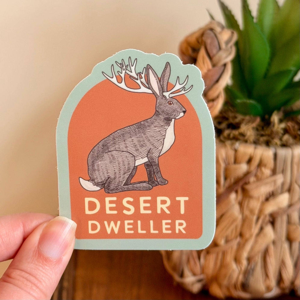 Desert Dweller Sticker: Jackalope Cryptid Decal