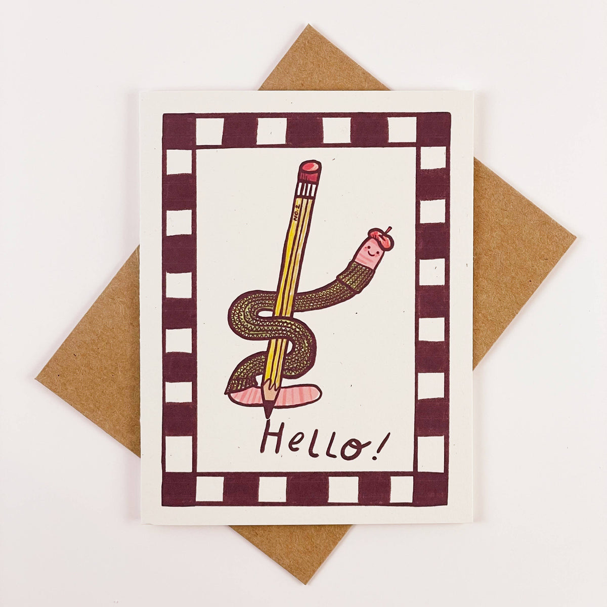 Hello Worm Greeting Card