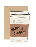 Birthday Coffee Cup die-cut Greeting Card