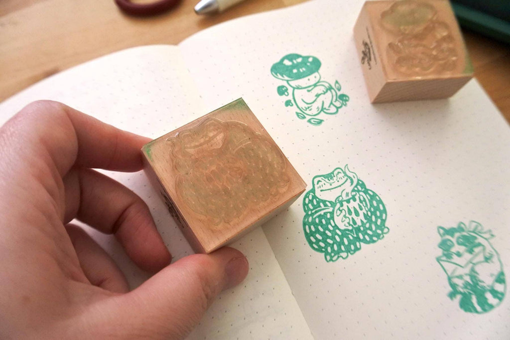 Cozy Frog Rubber Stamp