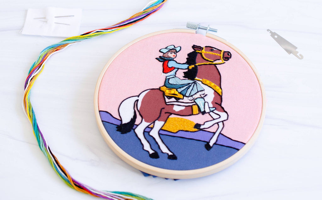 Cowgirl Premium Embroidery Kit, 6 in