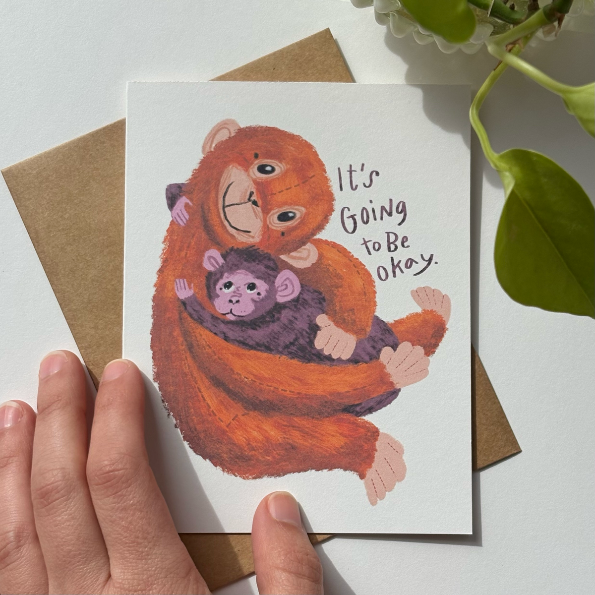 It's Going to be Okay Punch Monkey Greeting Card