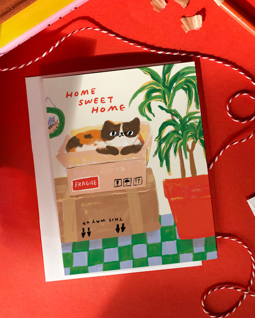 Cat New Home – Cat Housewarming Congratulations Card