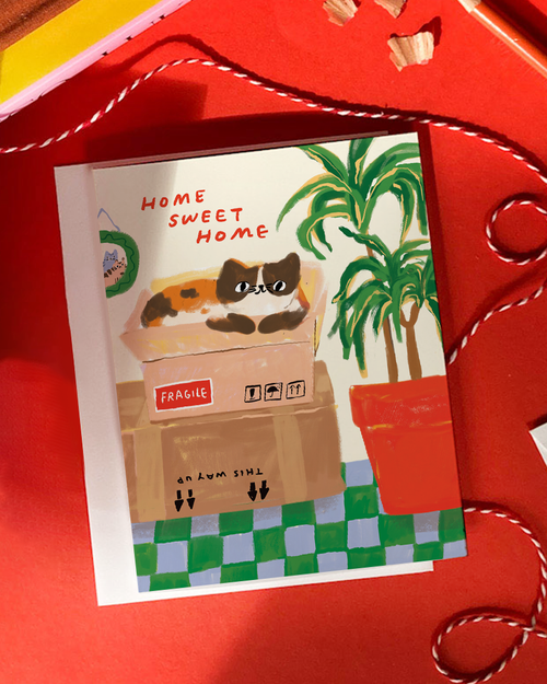 Cat New Home – Cat Housewarming Congratulations Card