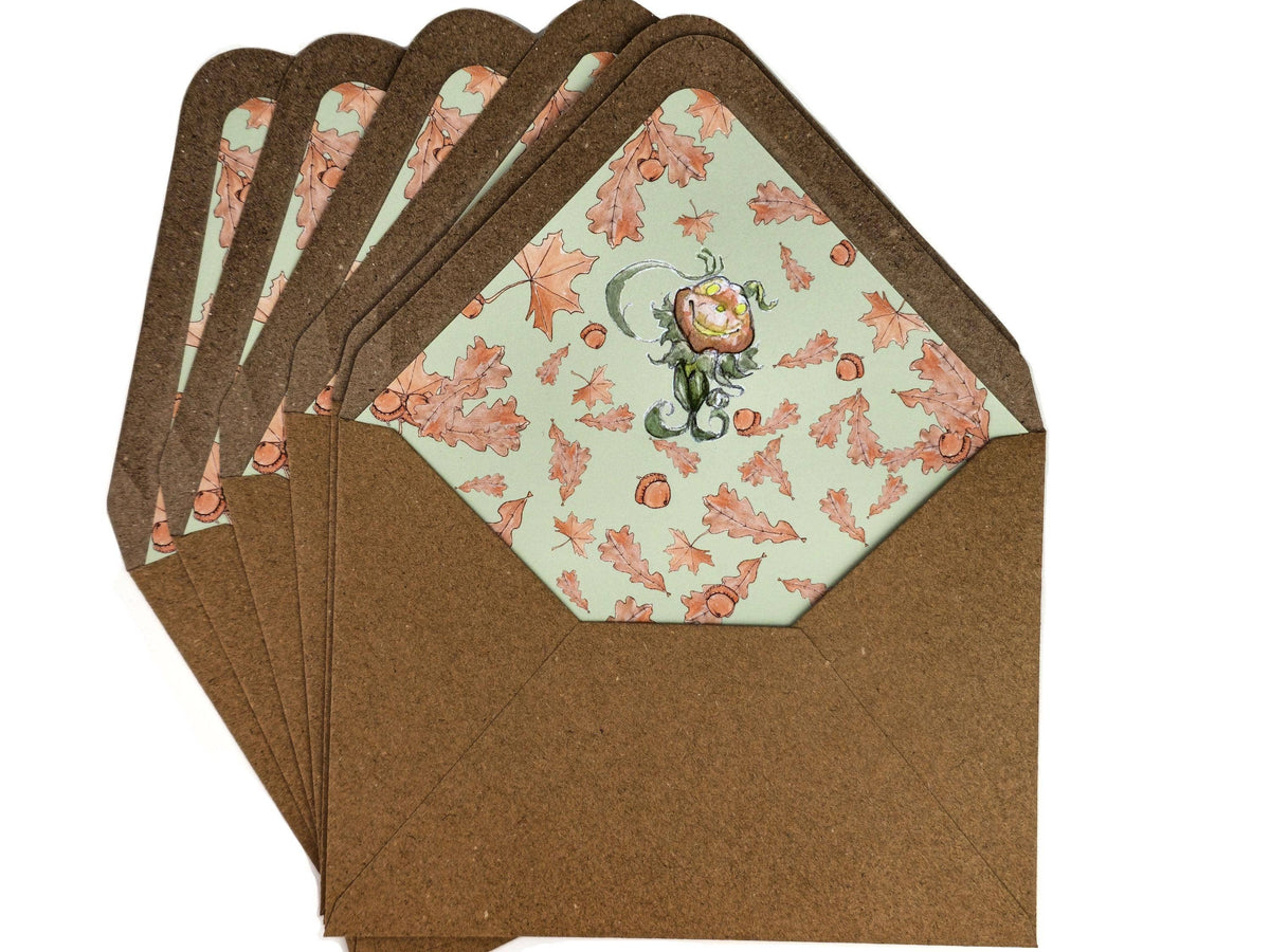 Pumpkin Creature Letter Writing Set | Vintage Fantasy Notepaper Kit | Autumn Forest Stationery | Cottagecore Themed Gift