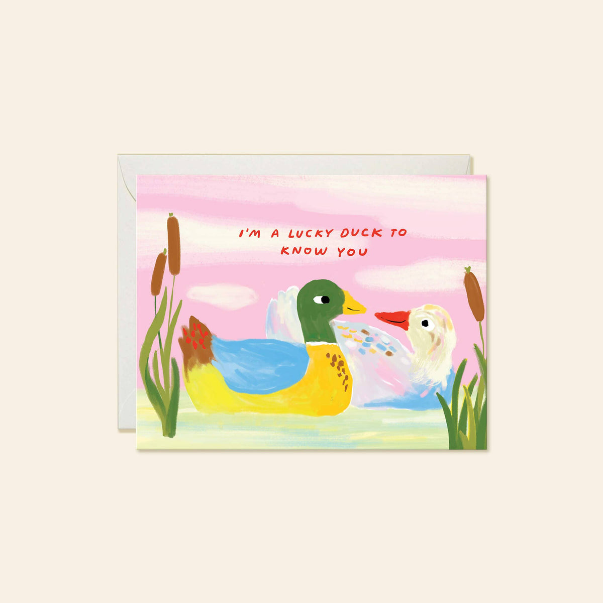 Lucky Duck – Duck Pun Love Card | Sweet Friendship Card