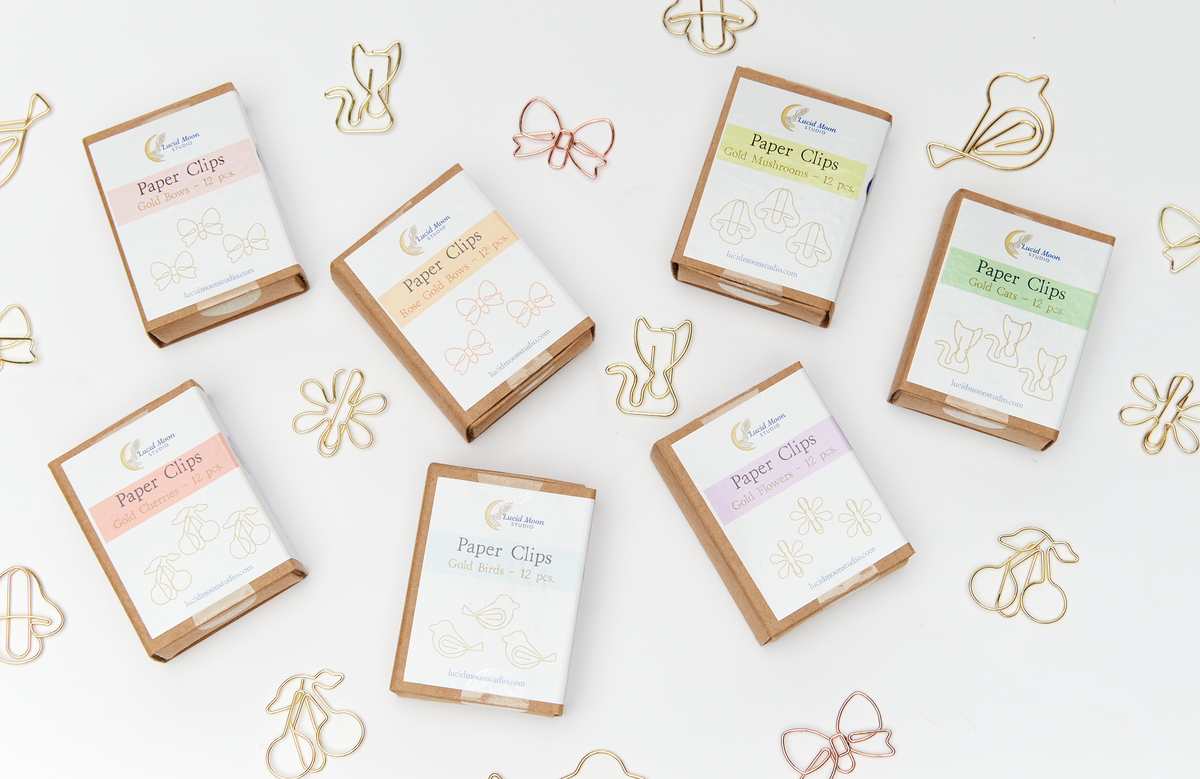Gold Dogs Boxed Paper Clips - Set of 12