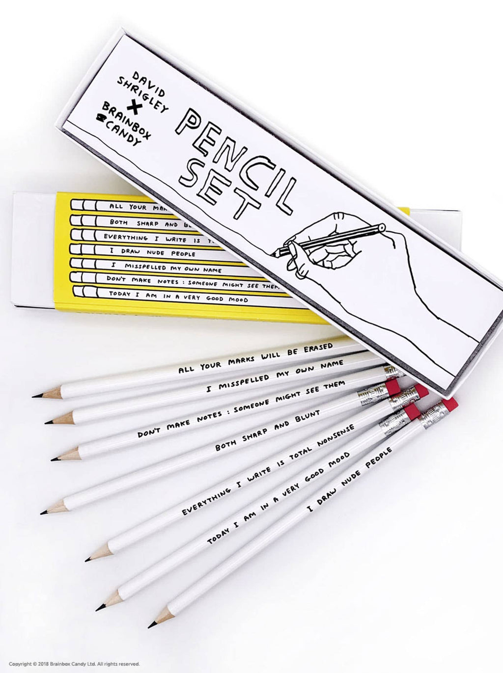 Funny Gift - David Shrigley Pencil Box - 6 Designs (Set 1)