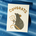 Congrats Rat - Risograph Card
