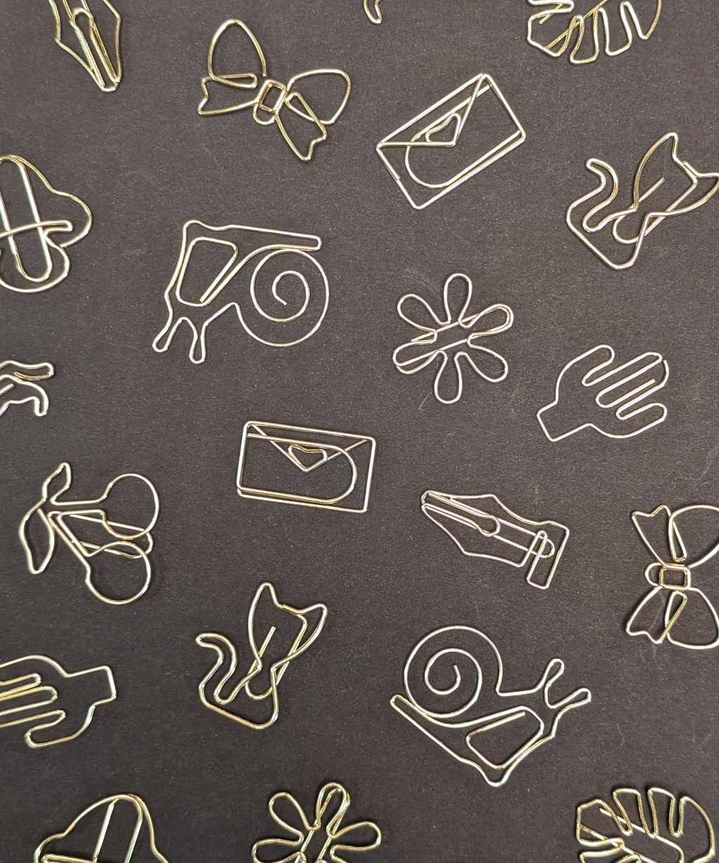 Gold Flowers Boxed Paper Clips - Set of 12