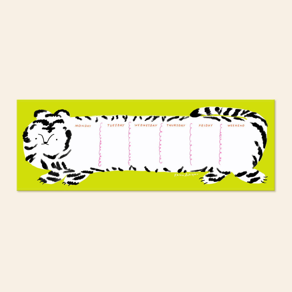 Tilda Tiger Desk Planner – Illustrated Weekly Planner Pad