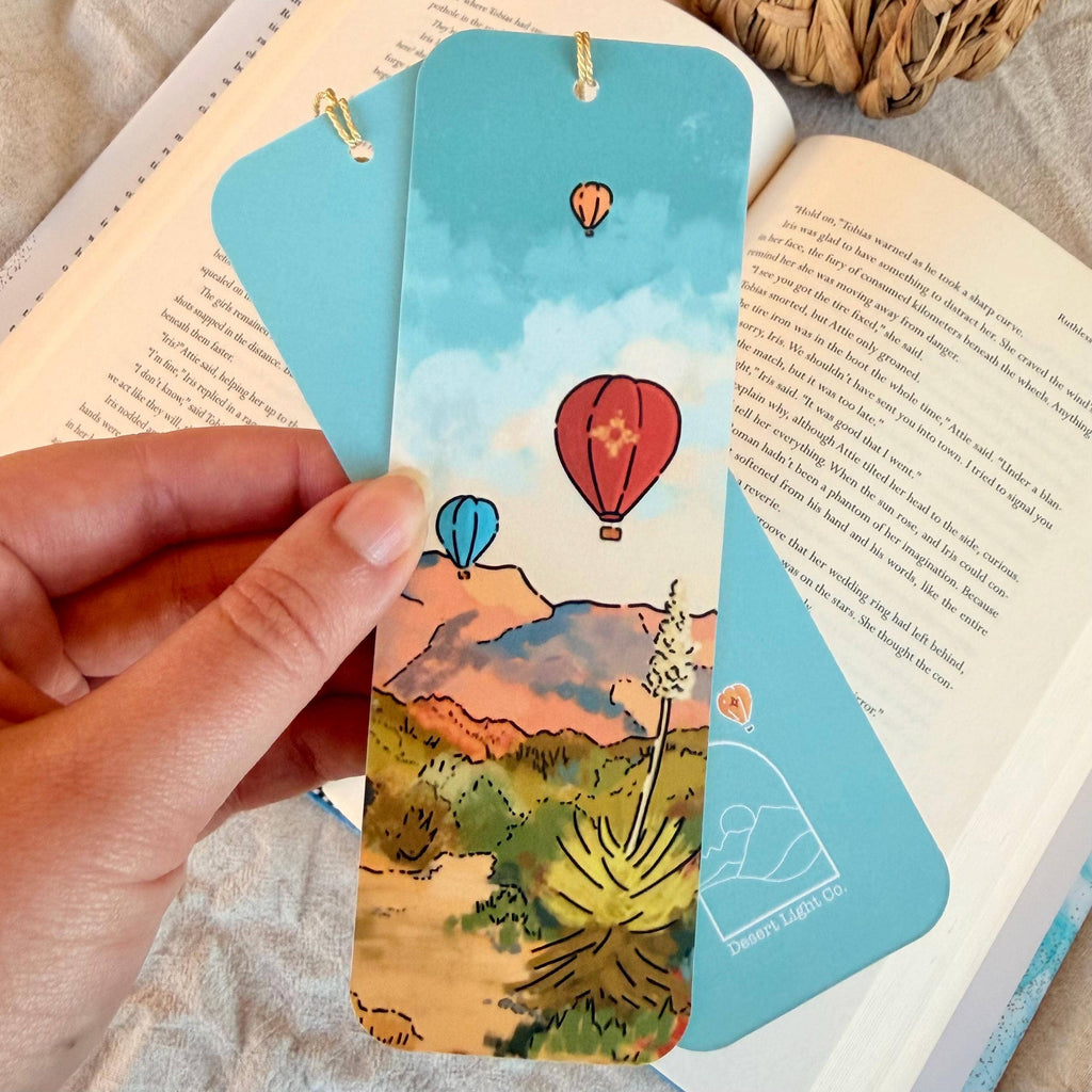 New Mexico Desert Hot Air Balloons Bookmark with Tassel