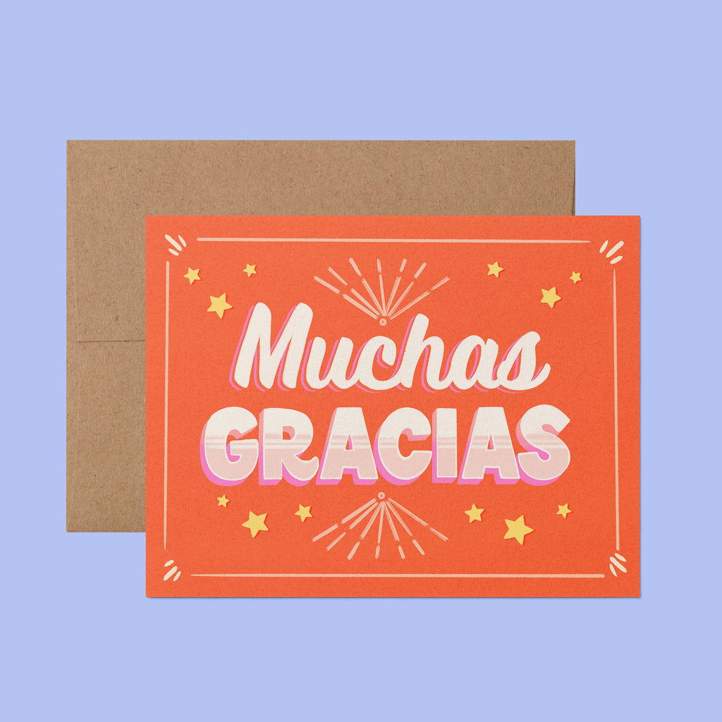 Muchas Gracias Rótulo Spanish Thank You Greeting Card
