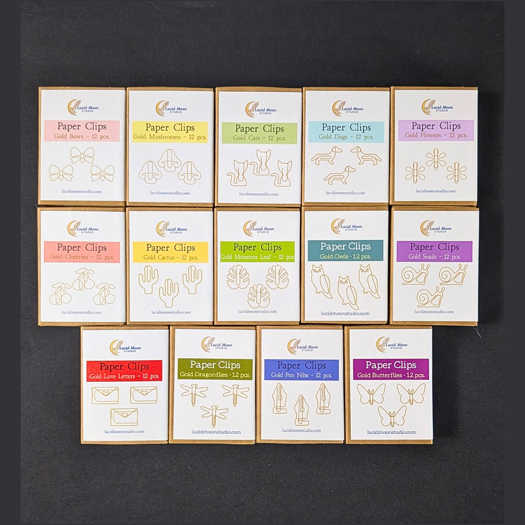 Gold Dogs Boxed Paper Clips - Set of 12
