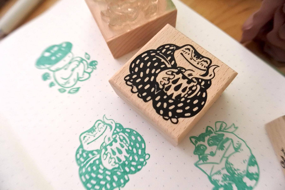 Cozy Frog Rubber Stamp
