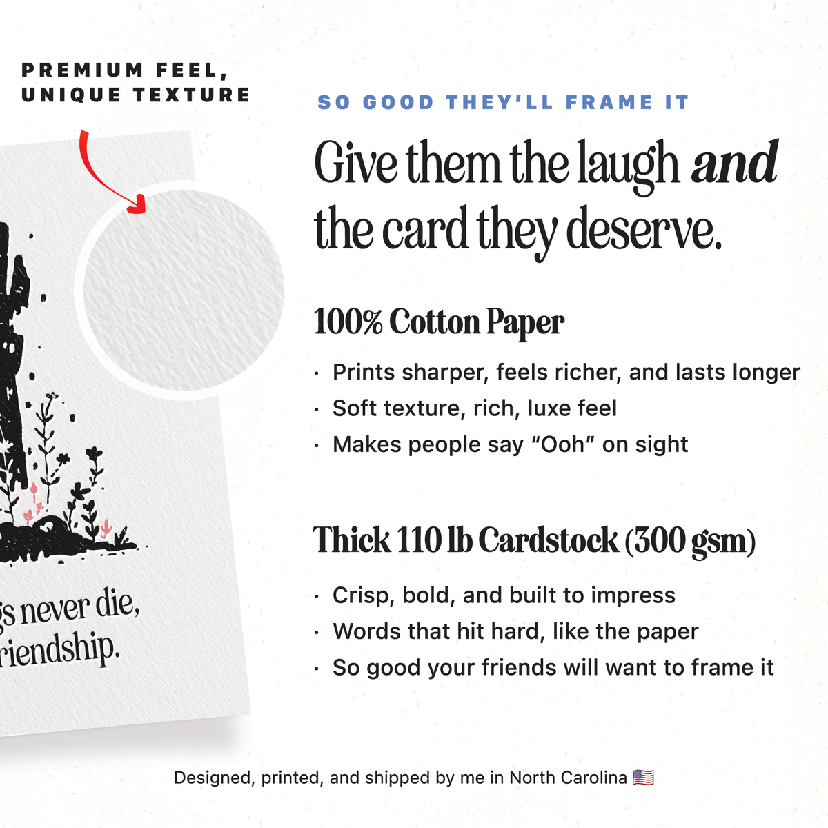 Zombie Friendship Never Dies - A2 Halloween Greeting Card