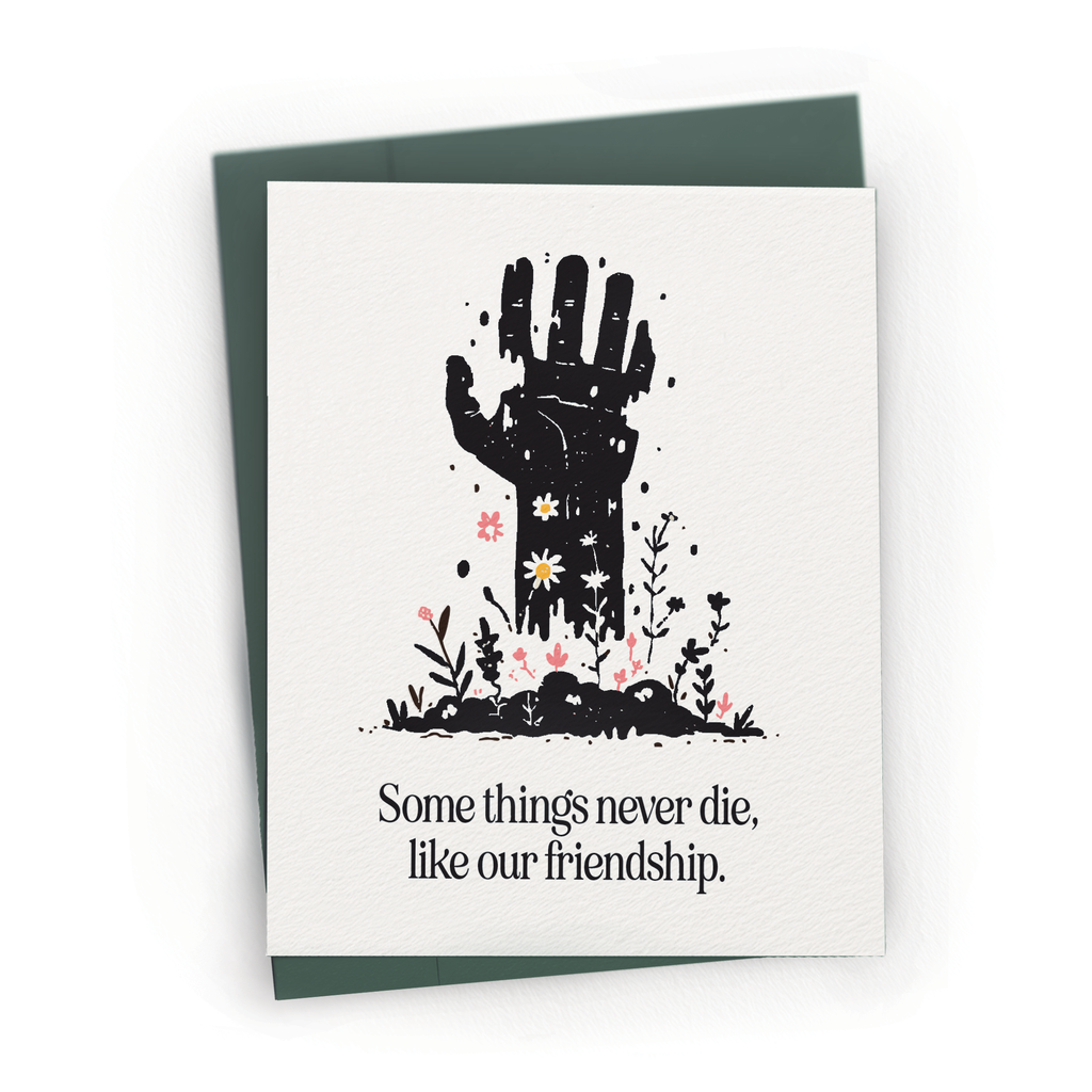 Zombie Friendship Never Dies - A2 Halloween Greeting Card