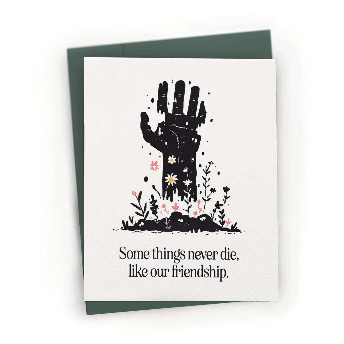 Zombie Friendship Never Dies - A2 Halloween Greeting Card