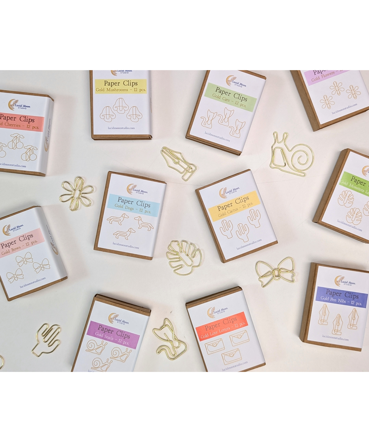 Gold Snails Boxed Paper Clips - Set of 12