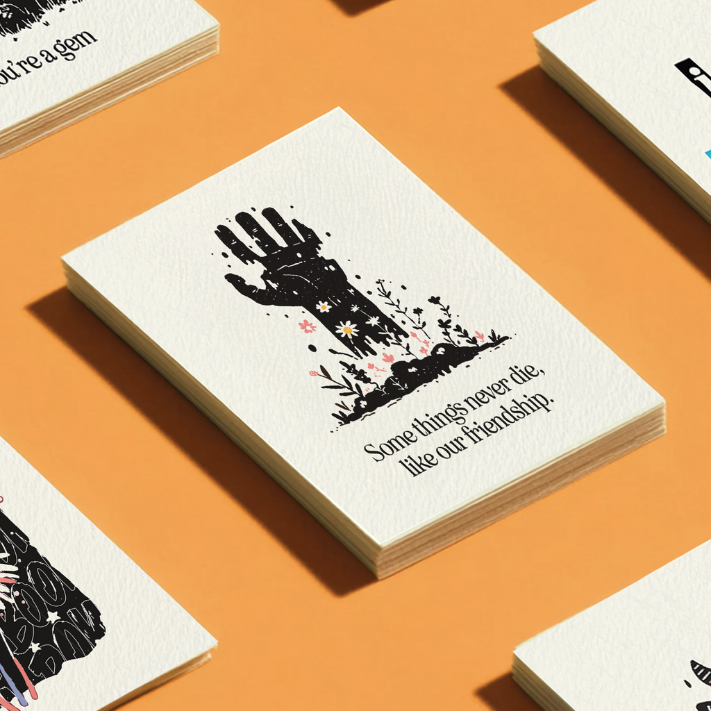 Zombie Friendship Never Dies - A2 Halloween Greeting Card