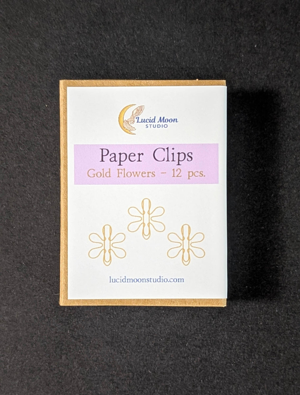 Gold Flowers Boxed Paper Clips - Set of 12