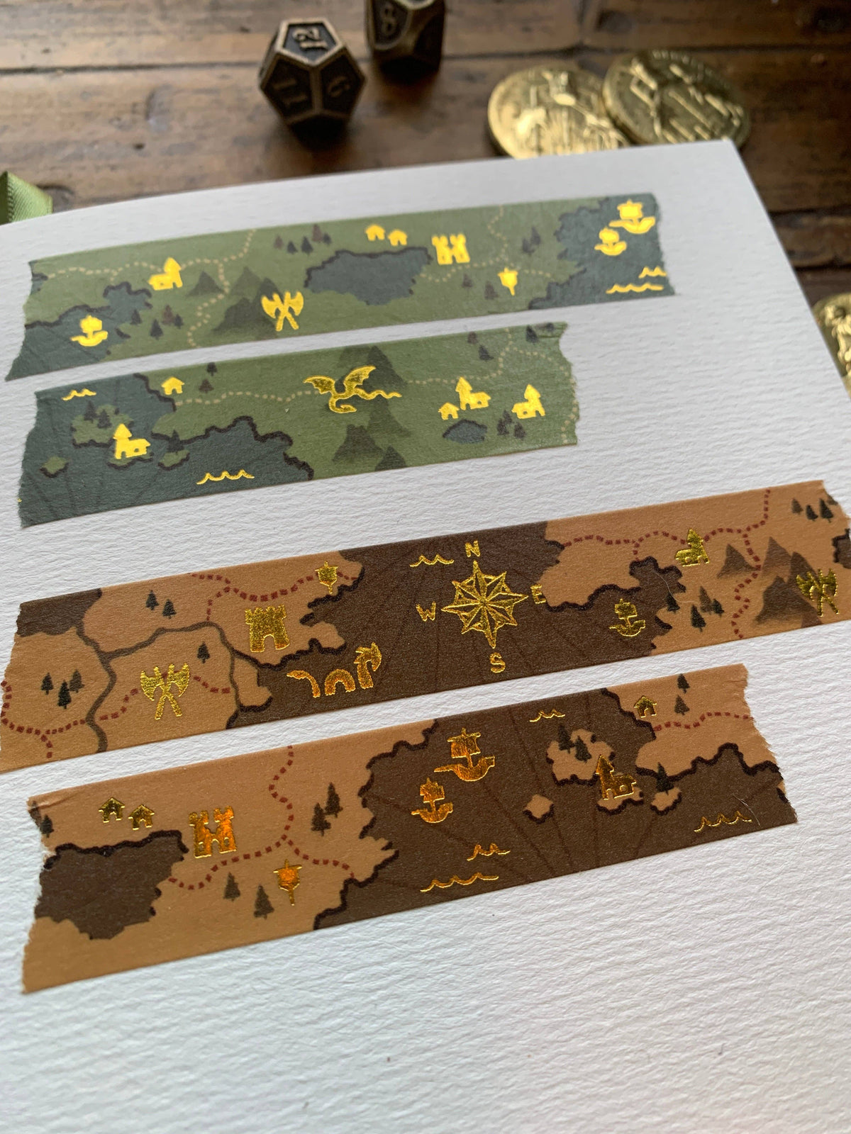 Fantasy maps 20mm gold foil washi tape