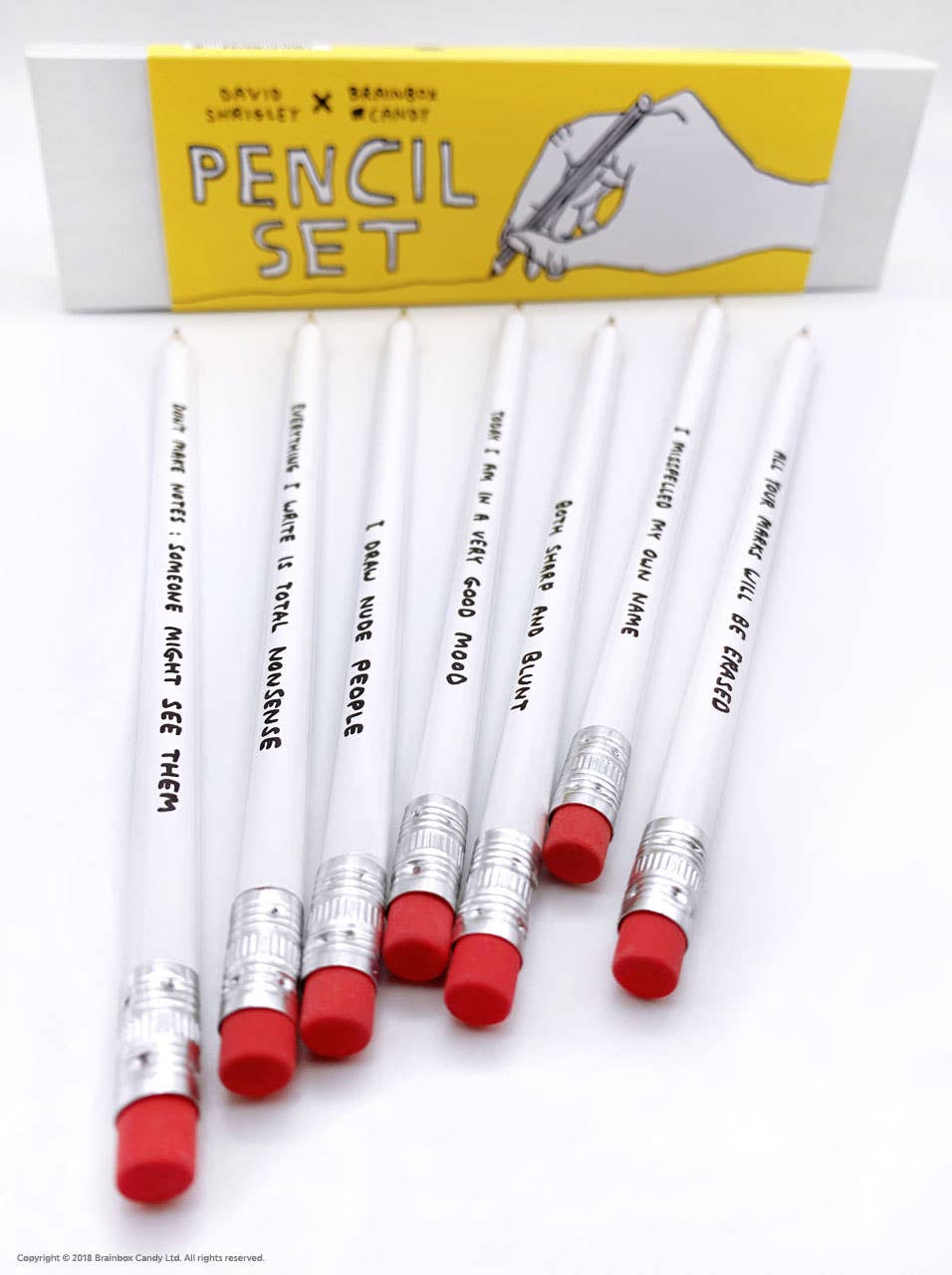 Funny Gift - David Shrigley Pencil Box - 6 Designs (Set 1)