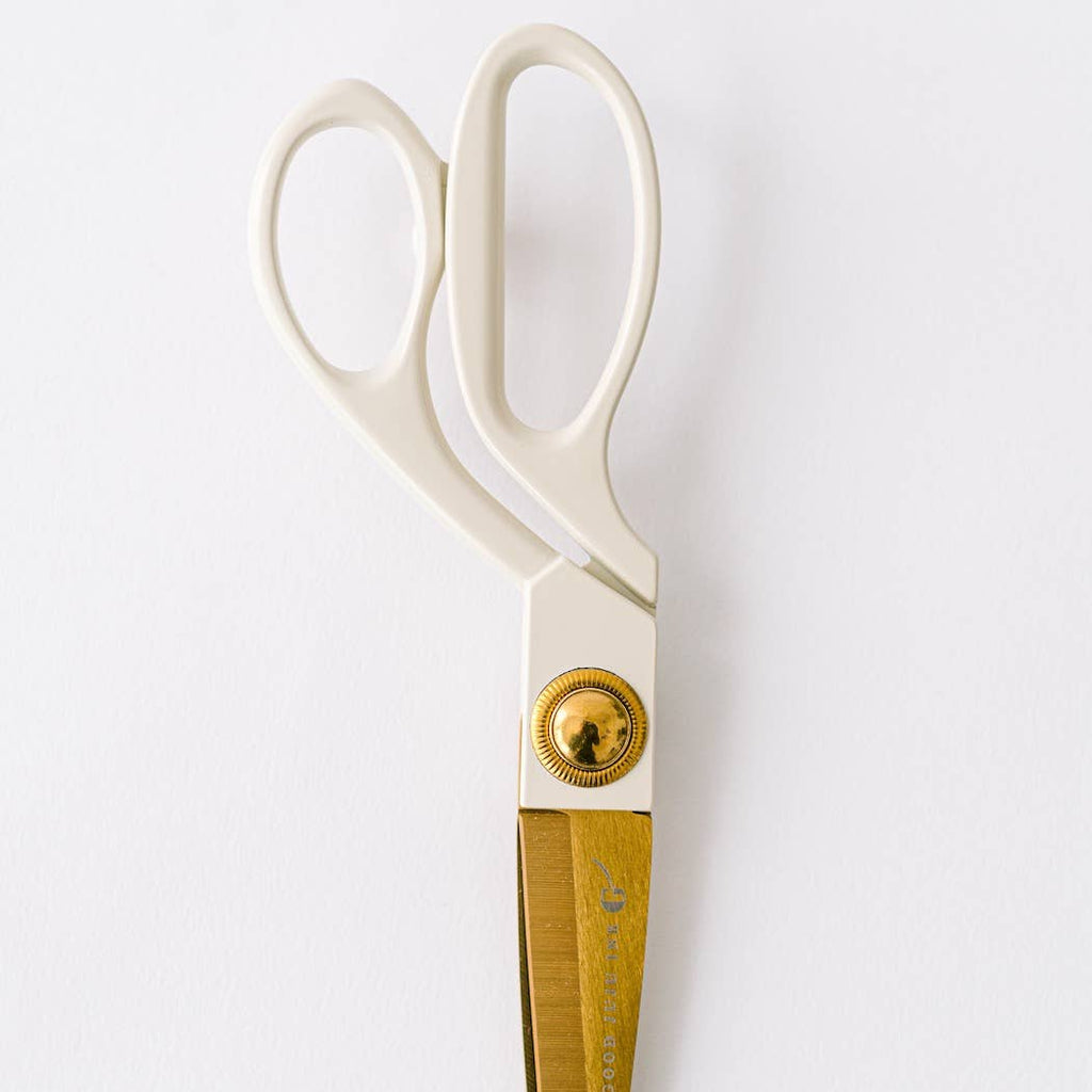 Ivory and Gold Heirloom Scissors with Case -  Dusk Blue