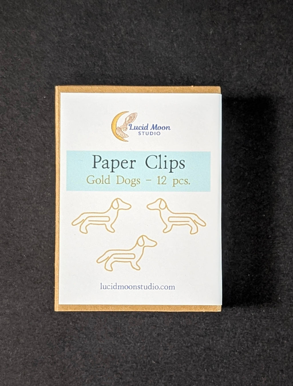 Gold Dogs Boxed Paper Clips - Set of 12