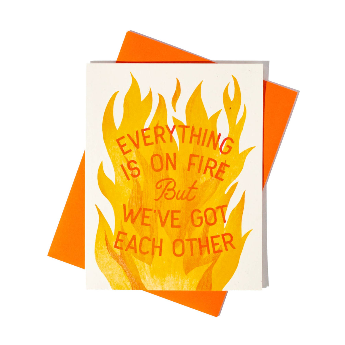 Everything Is On Fire - Risograph Greeting Card